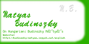 matyas budinszky business card
